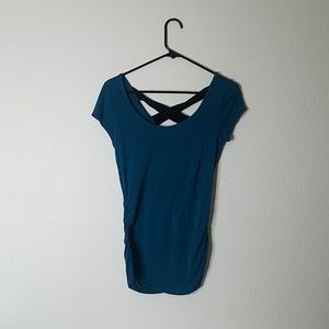 Short sleeve cross back shirt